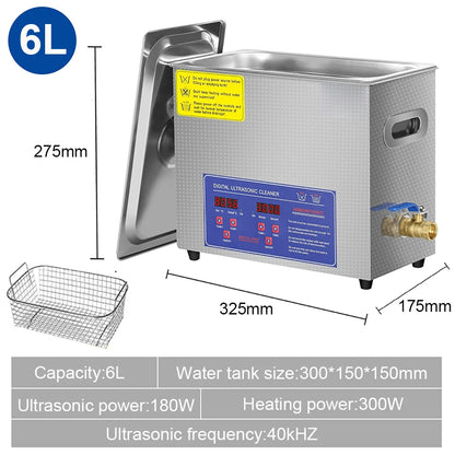 Ultrasonic Cleaner Ultrasound Cleaning Machine With Heated Washing 6L 10L Professional Home Commercial Ultrasonic Cleaner