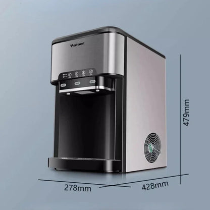 220V Quick Ice Maker Machine Commercial Home Use Cold and Hot Water Dispenser Small Vertical Ice Cube Maker Machine Cocina