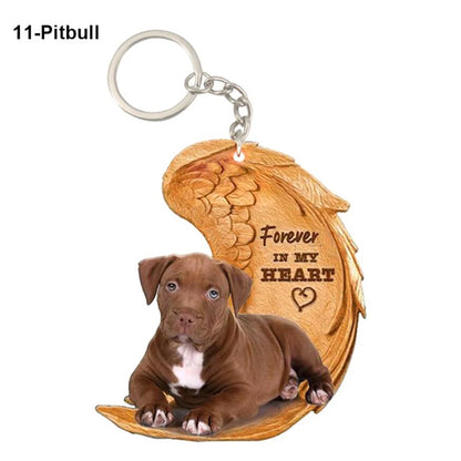 39 Style Cut Dog Forever In My Heart Angel Pendant Bag Keychain Car Key Chain Keyring Pet Jewelry Best Friends Gifts Accessories