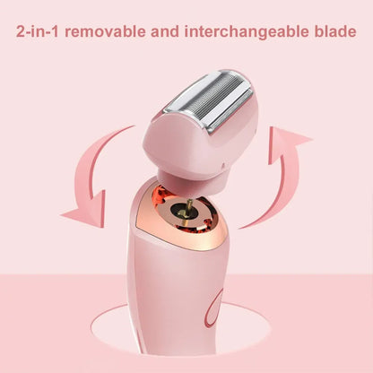 Women's Shaver Multifunctional Epilation Waterproof Body Hair Rechargeable 2 in 1 Pubic Hair Leg Hair Body Hair Trimmer