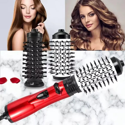 Hot Air Brush Design 3-In-1 Rotating Electric Hair Straightener Curling Comb Roller One-Step Electric Ion Hair Brush Hot comb