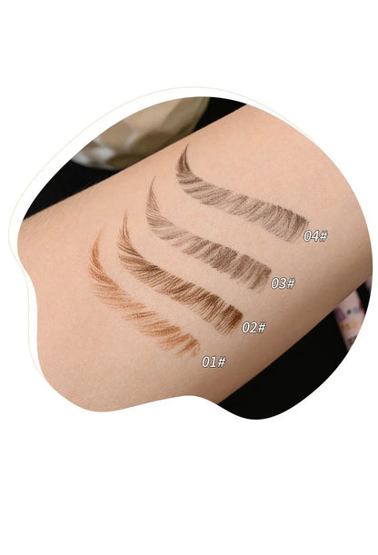 4 Colors Eyebrow Pen Waterproof 4 Fork Tip Eyebrow Tattoo Pencil Cosmetic Long Lasting Natural Dark Brown Liquid Eye Brow Pencil