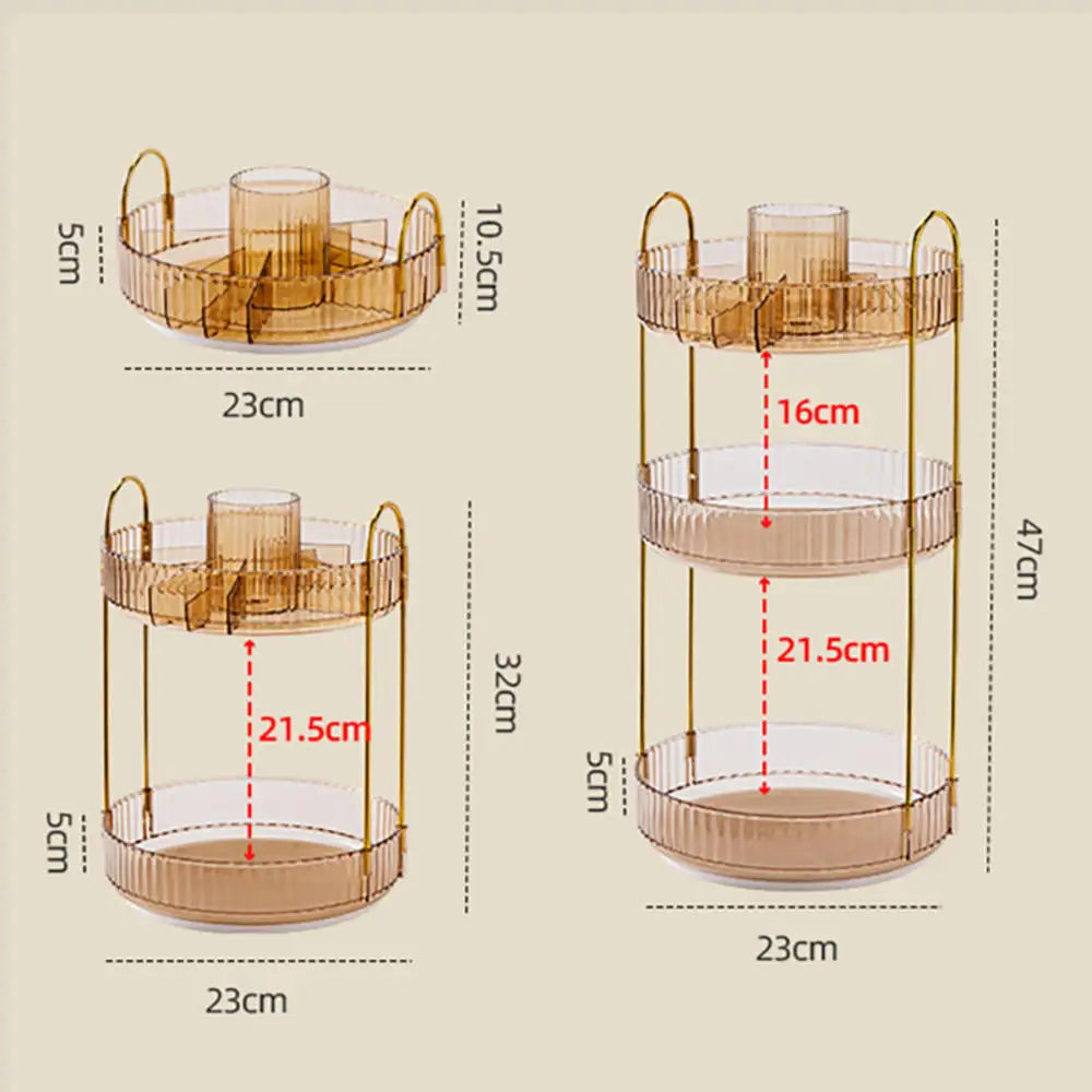 360° Rotating Cosmetics Storage Rack Large-capacity Perfume Skin Care Product Organizer Toilet Dressing Table Storage Shelf