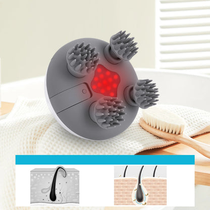 Electric Scalp Massager with 8 Silicone Massage Heads Scalp Kneading Vibrating Device 3 Modes for Hair Growth Stress Relax