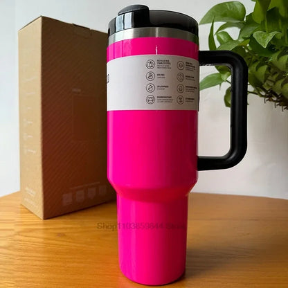 Tumbler Handle Lid Straw Thermos Cup Silicone Boot Stainless Steel Vacuum Insulated Iced Travel For StanIeys Coffee Mug