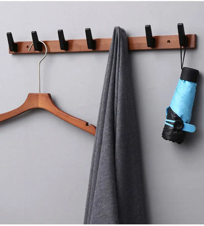 New Bamboo Solid Wood Hanging Clothes Hook Wall Hanging Clothes Hanger Living Room Furniture Foyer Bedroom Wall Door Coat Racks