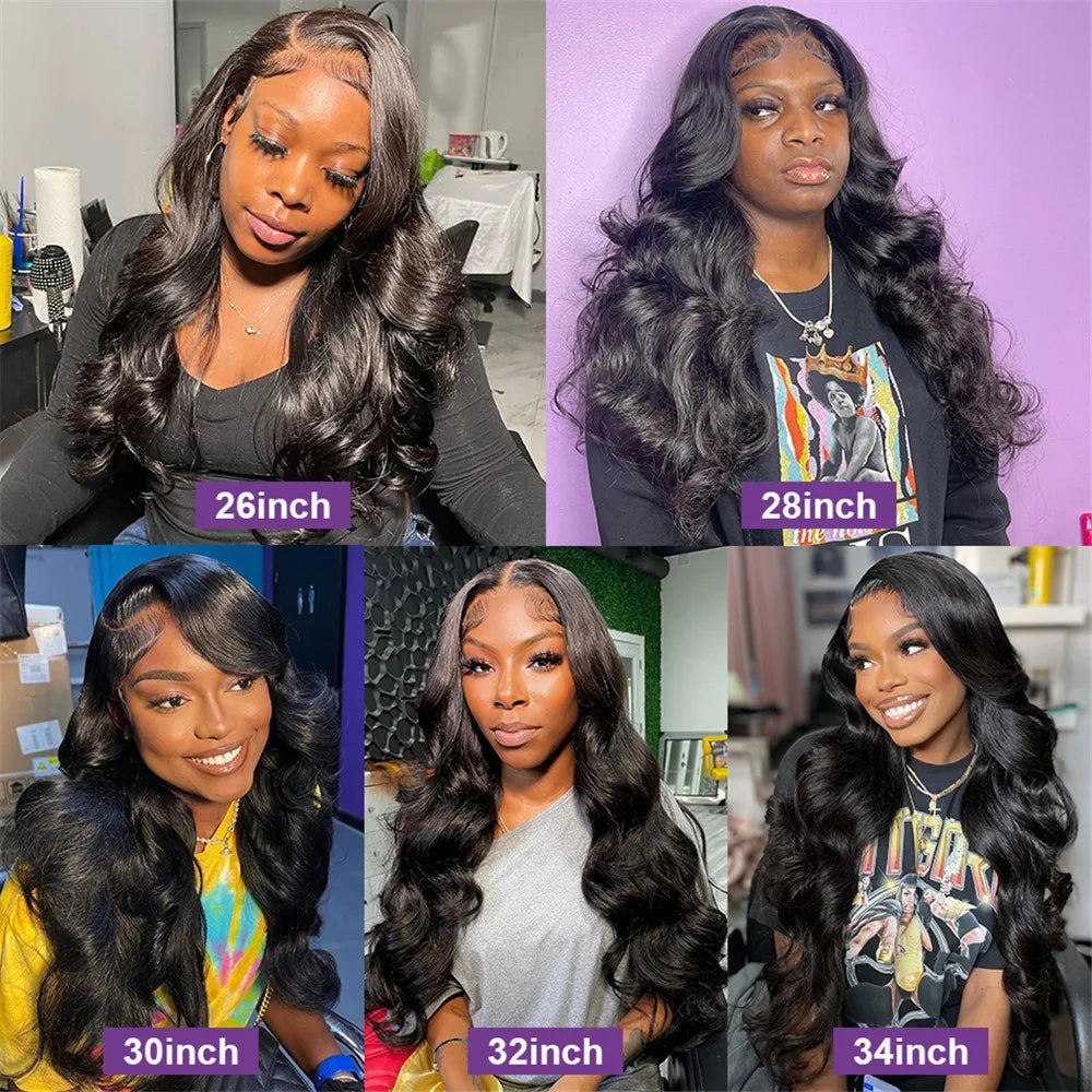 13x6 13x4 360 Full Transparent Lace Front Human Hair Wig 200% Body Wave Lace Frontal Wig Preplucked Lace Front Wigs For Women