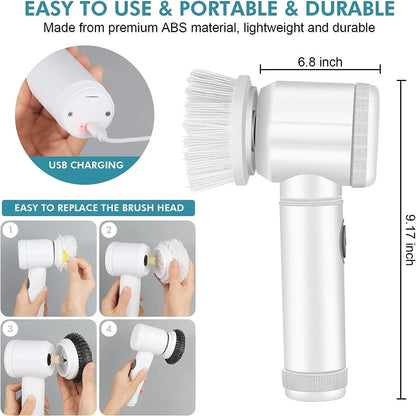 Rechargeable Electric Cordless Cleaning Brush Spin Scrubber Turbo Scrub Cleaner