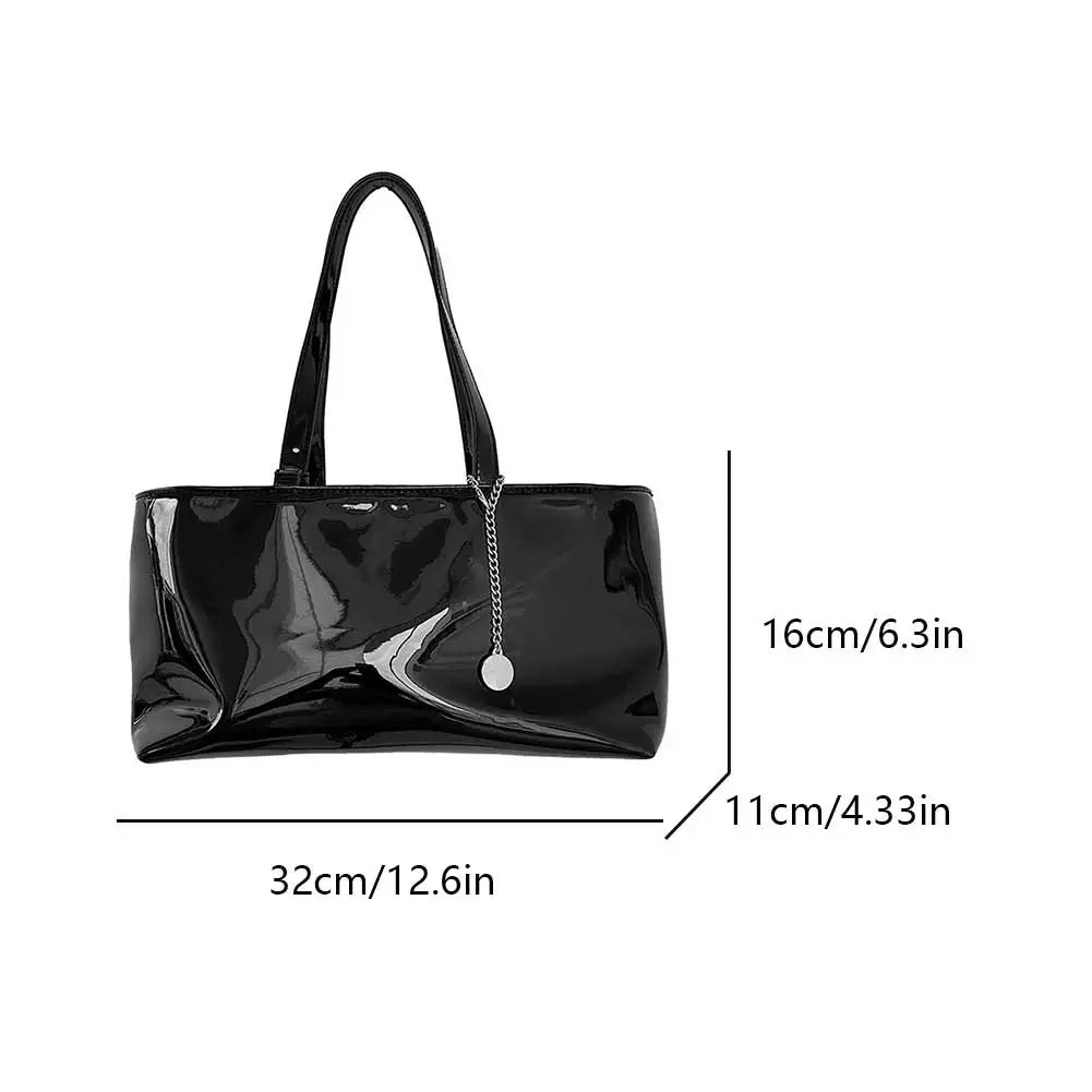 Patent Leather Women's Bag Luxury Designer Handbag Large Capacity Simple Tote Bag High-end Ladies Shoulder Bag Square Design Bag