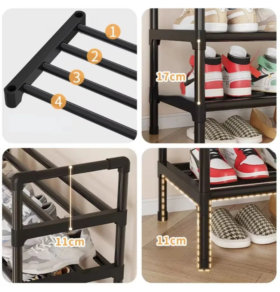 Simple Metal Shoe Rack Multilaye Metal Shoes Rack Space Saving And Simple Shoes Shelves Cabints Space Black Elevated Shoe Racks