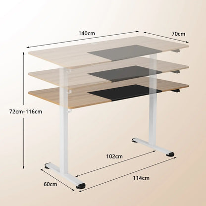 GOFLAME Electric Height Adjustable Standing Desk, Sit to Stand Computer Workstation, Ergonomic Stand up Desk