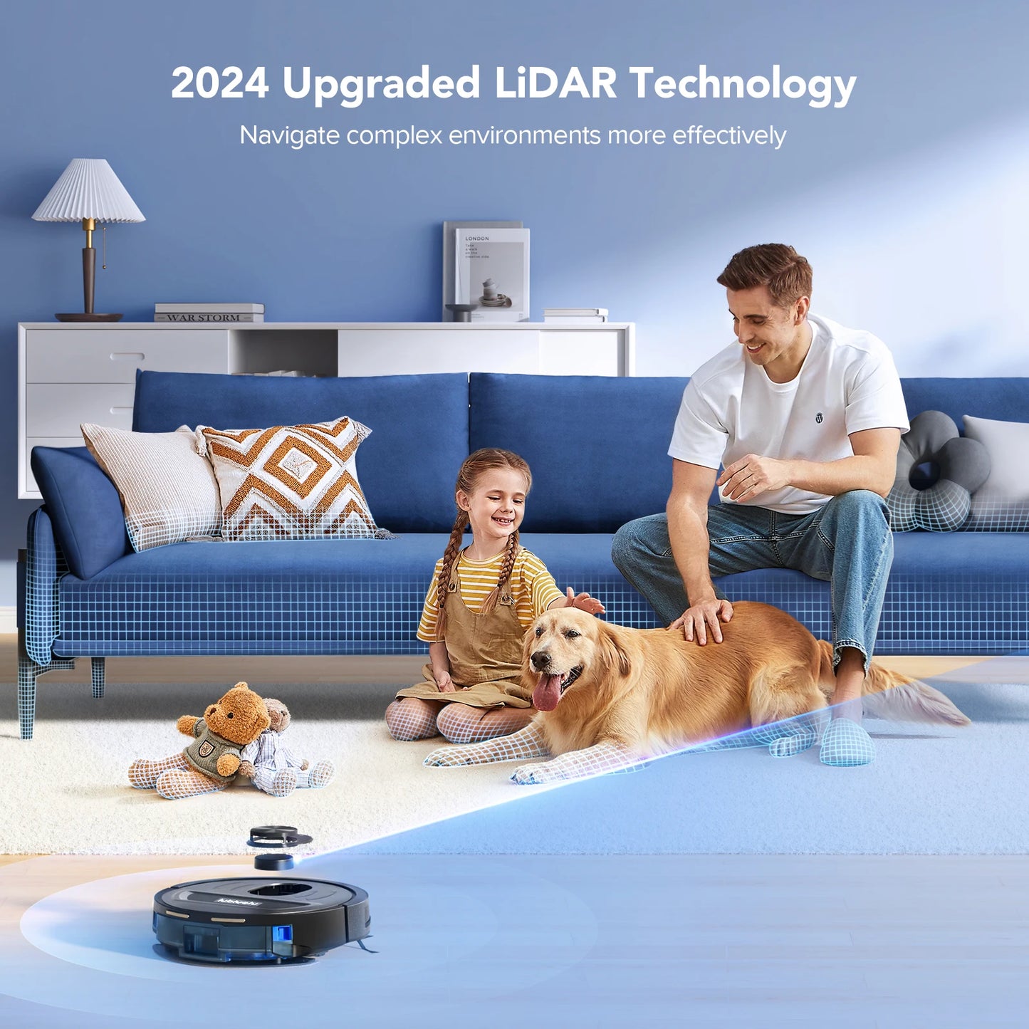 5500Pa Robot Vacuum and Mop, 3 in 1 Robotic Vacuum Cleaner, Lubluelu L20 Smart Mapping, 30 No-go Zones, for Carpet Pet Hair