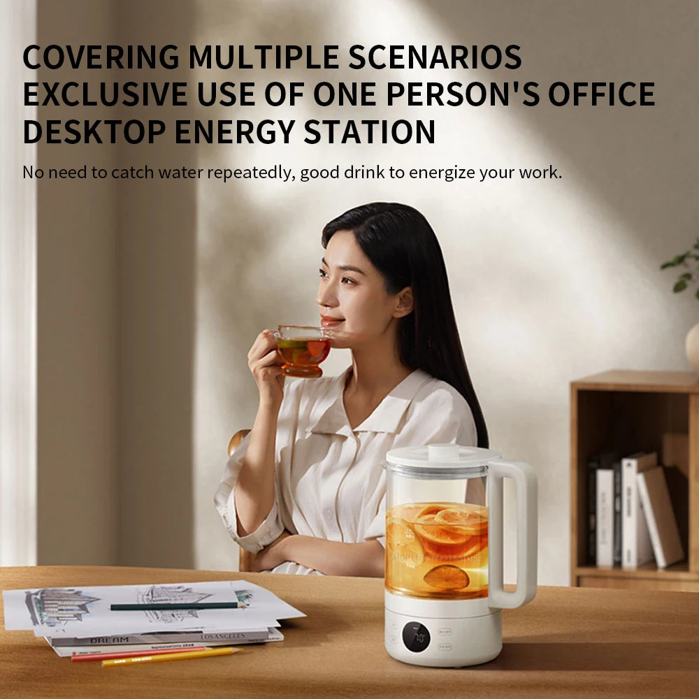 New Xiaomi Mijia Multifunctional Health Kettle S1 1.5L 1000W High Borosilicate Glass Body 316L Stainless Steel Heating Plate