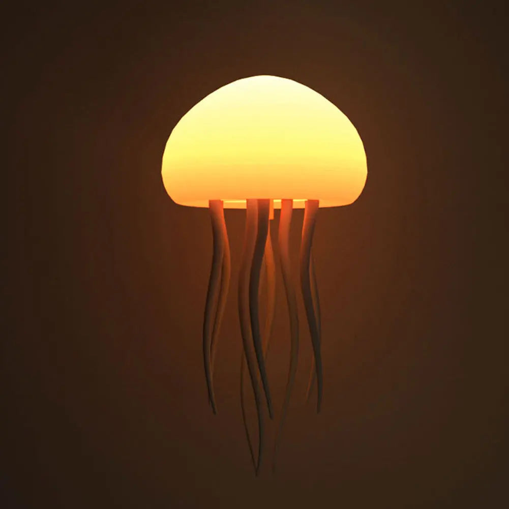 RGB Gradient Jellyfish Atmosphere Bedside Lamp Rechargeable Desk Lamp with Dancing Legs and Touch Sensor Voice Control