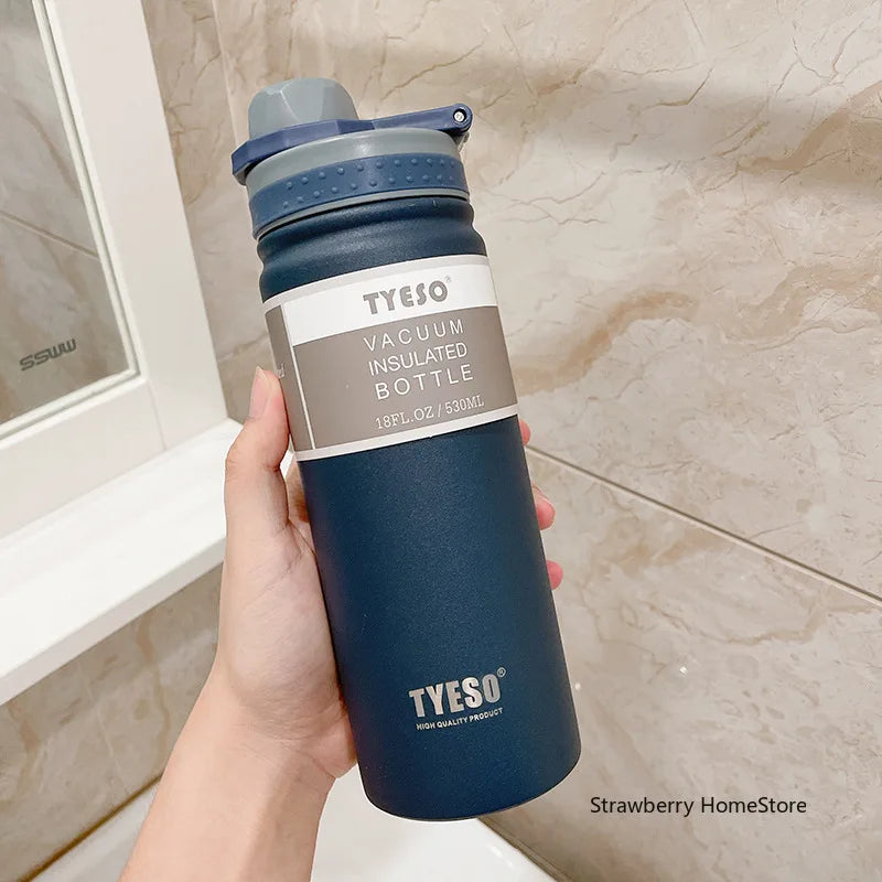 Tyeso 530/750ML Stainless Steel Thermos Bottle Portable Outdoor Sport Water Cup Keeps Cold and Heat High Capacity Thermos Bottle