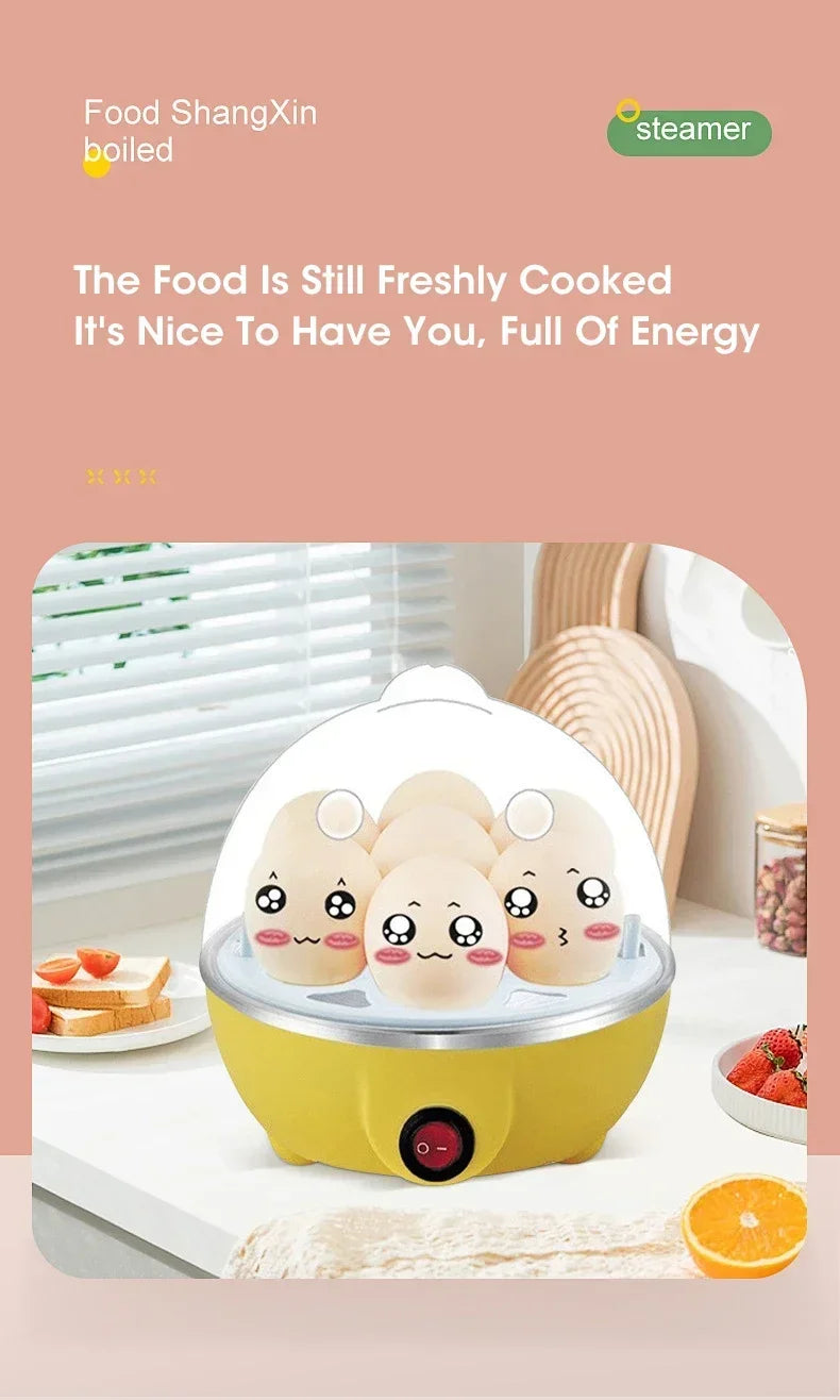 Electric Egg Cooker Single Egg Boiler Mini Steamer Kitchen Steamed Rapid Breakfast Cooking Appliances Kitchen Cooking Machine