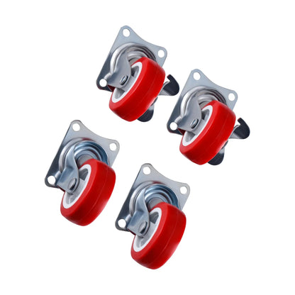 4PCS Heavy Duty Furniture Caster Wheels With Brake 360° Rotatable 2 Inch Swivel Rubber Roller For Trolley Furniture Wheels