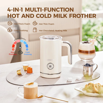 Cafelffe Electric Milk Frother Frothing Foamer Chocolate Mixer Cold/Hot Cappuccino Fully Automatic Milk Warmer home appliance