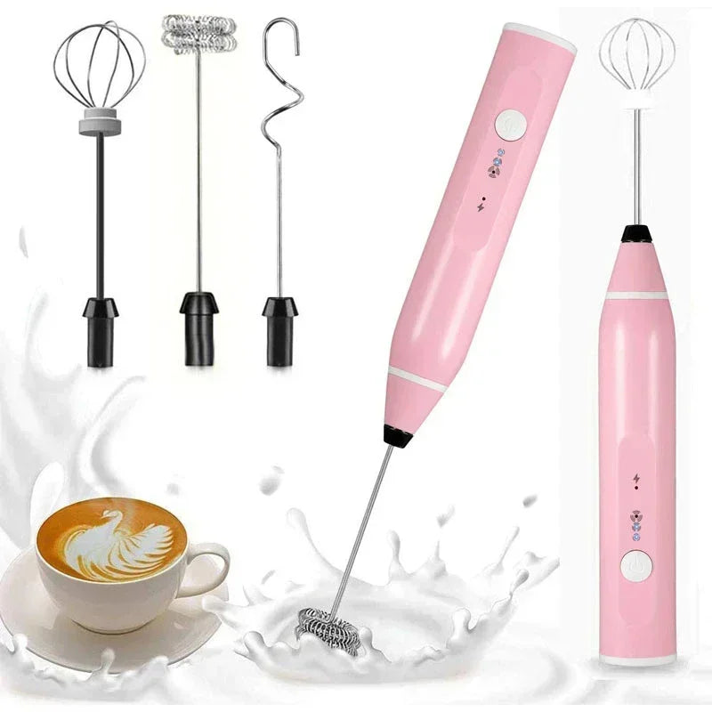 USB Electrical Milk Frothers Electric Handheld Blender with Mini Coffee Maker Whisk Mixer for Coffee Cappuccino Cream Foamer