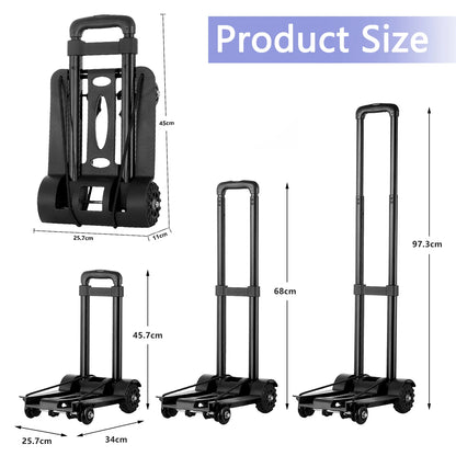 40kg Folding Hand Truck Heavy Duty Portable Luggage Sack Trolley for Luggage Travel Moving Dolly Trolley Office Home Use Cart