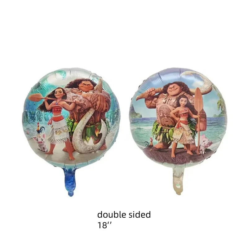 Ocean Adventure Moana Cartoon Balloons Set Baby Shower First 5th Birthday Party Decoration Supplies Shell Conch Globos