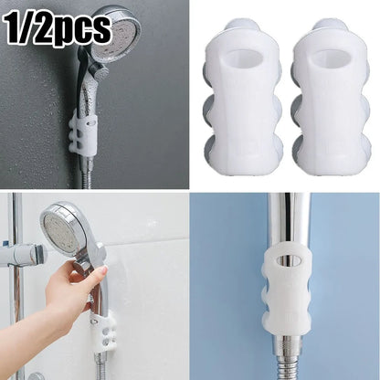 1/2PC Silicone Movable Shower Head Holder With Suction Cup Adjustable Silicone Shower Head Holder Bathroom Hooks