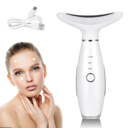 Neck Massager Led Photon Therapy Heating Neck Wrinkle Removal Machine Reduce Double Chin Skin Lifting Face Relaxation Tool