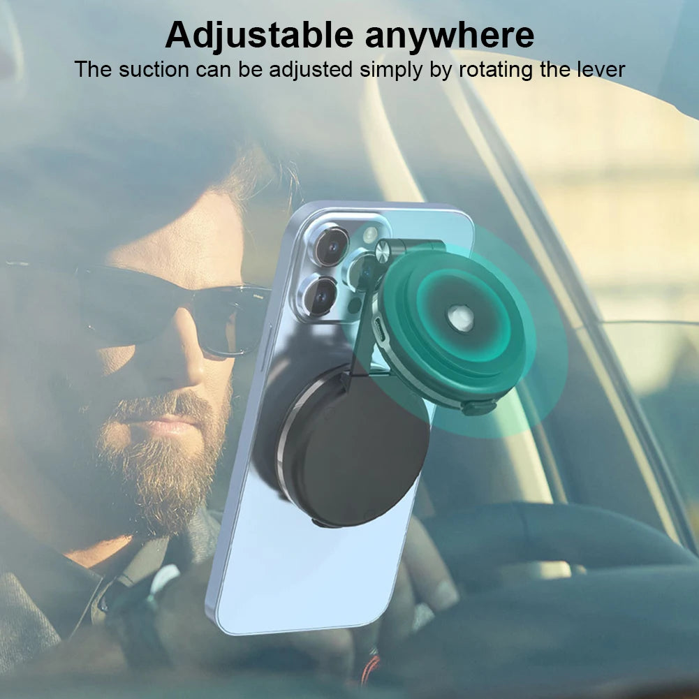 360° Adjustable Magnetic Car Phone Holder Stand Dual-Sided Vacuum Adsorption Ultra Stable Suction Cup Bracket for iPhone Xiaomi