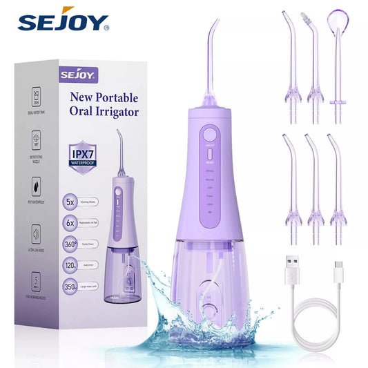 Sejoy Water Flosser for Teeth Cleaning Irrigator dental Cordless Rechargeable Water Flossing Dental Oral