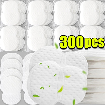 10/300Pcs Disposable Underarm Armpit Sweat Pads Sweat-absorbing Patch Summer Deodorants Non-woven Pads Breathable Ultra-thin