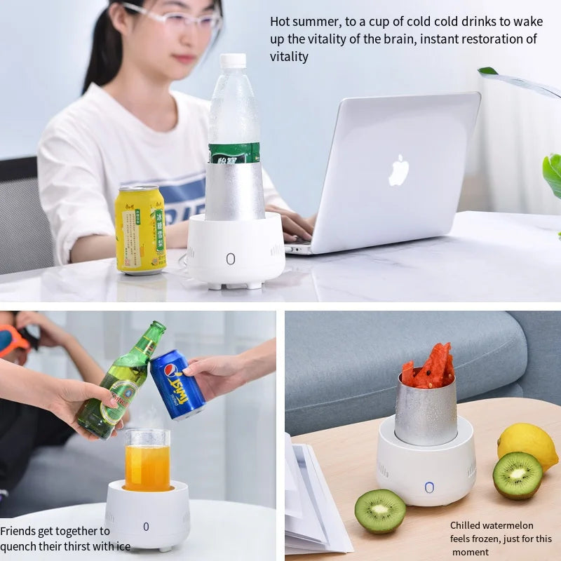 USB Mini Refrigerator Beverage Fast Cooler Cup Beer Bottle Can Water Soda Drinks Cooling Mug Ice Car Home Refrigeration Cup