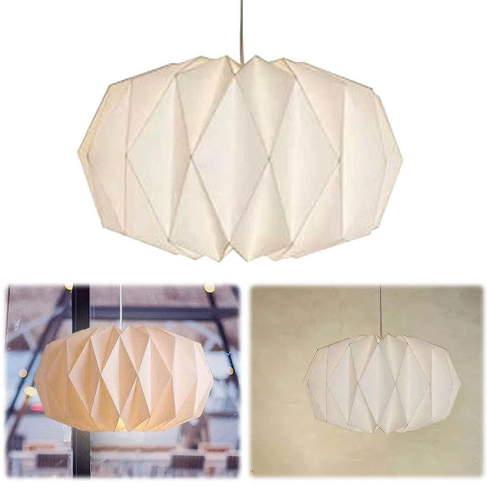 Nordic Creative Paper Origami Lantern Shade Foldable Nordic Paper Lampshade Living Room Chandelier Decor for Living Room Decor