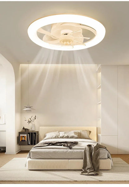 New Ceiling Fan Light Living Room Bedroom Modern and Simple Home Intelligent Remote Control Restaurant LED Fan Light