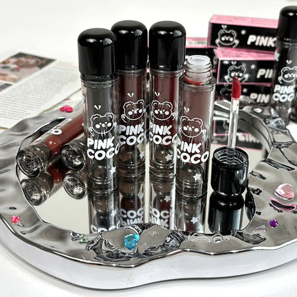 PINKCOCO Bear Dudu mirror lip glaze does not fade mirror water gloss lip gloss lipstick