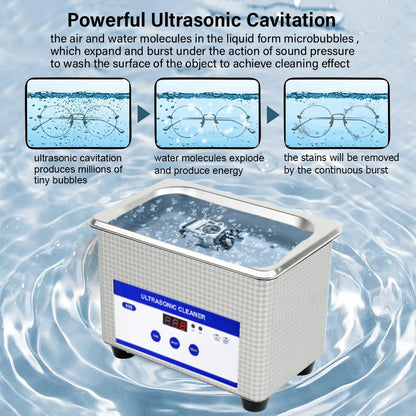 Ultrasonic Cleaner Ultrasound Glasses Jewelry Cleaner 40KHZ High Frequency Ultrasonic Washing Bath for Glasses Jewelry Cleaning