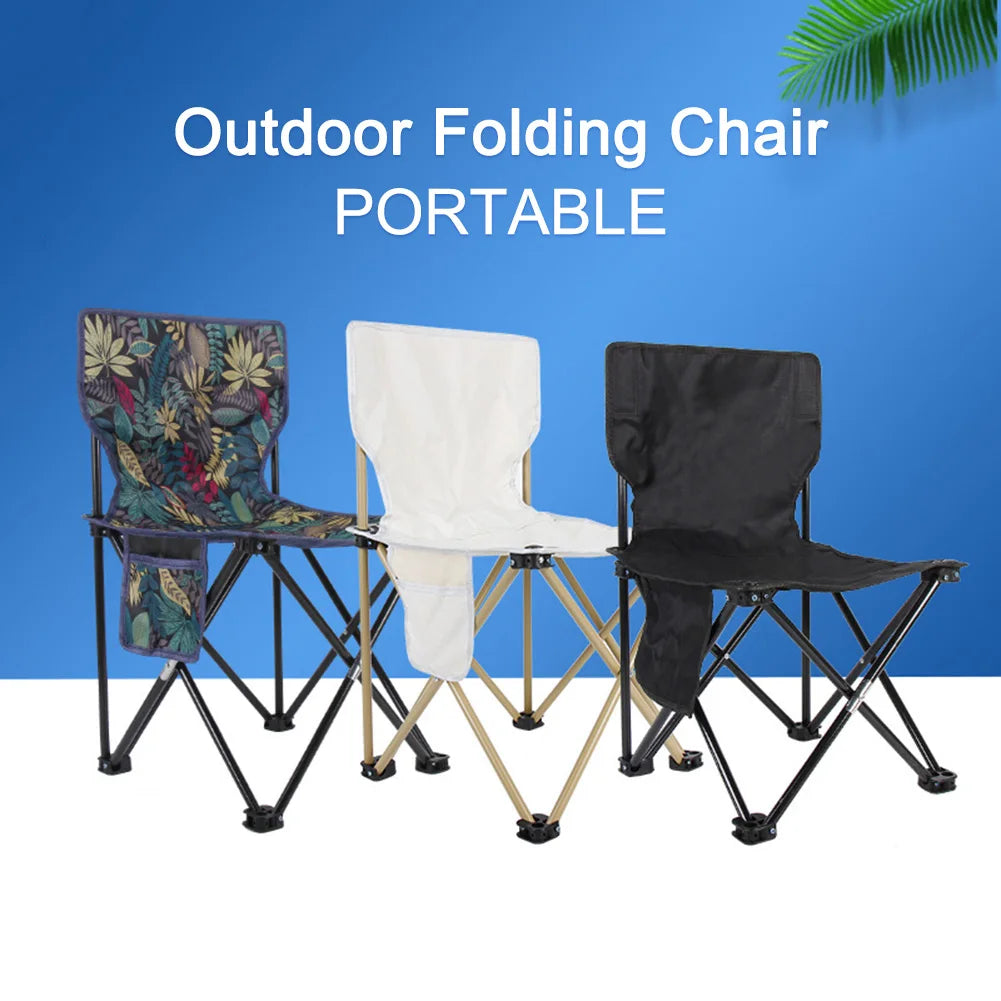 Outdoor Portable Folding Chair With Storage Bag Foldable Car Outdoor Chair Lightweight Bearing Strong Ride Comfort Camping Gear