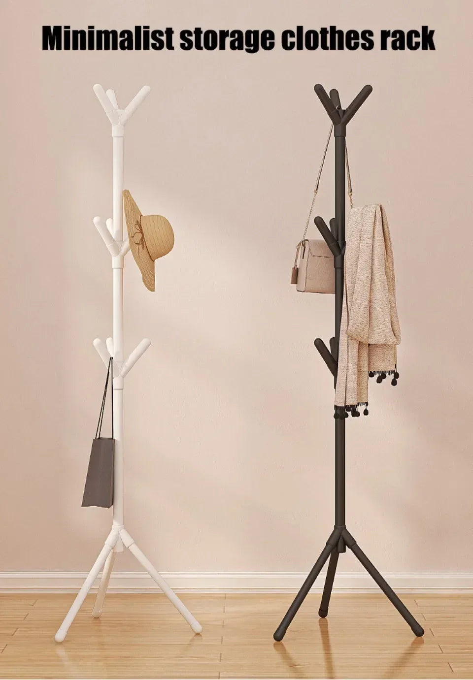 2025 Flash SaleStanding Coat Rack Hook Household Clothes Hanger Floor Standing Bedroom Clothing Storage Rack Save Space Clothing