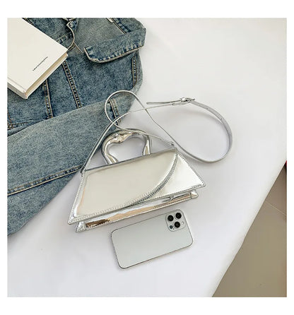 Shiny Leather Handbag And Purse Solid Color Designer Bags For Women Luxury Style Fashion Female Hand Bag High Quality Clutches