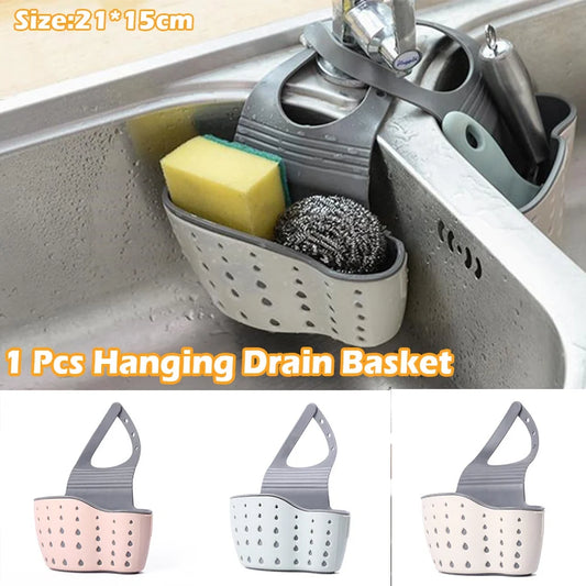 1 Pcs Kitchen Basket Sink Drain Rack Strainer Bathroom Storage Container Kitchen Sink Sponge Storage Hanging Organizer