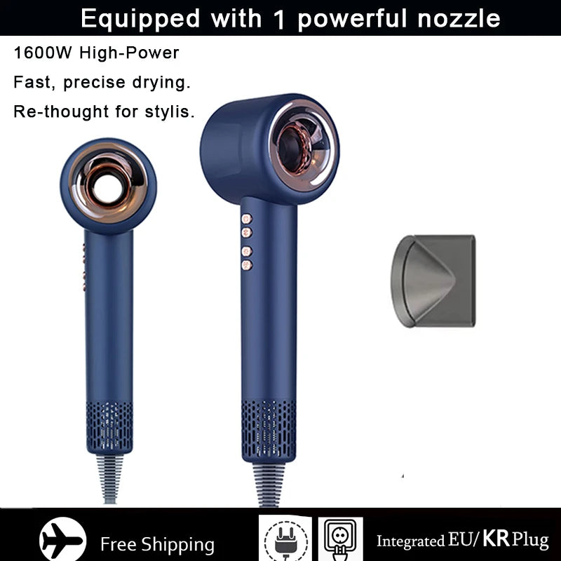 1600W High Power Hair Dryer,Blade-less,Styling Tool with Negative Ions. Silent Blower Constant Temperature Hair Care