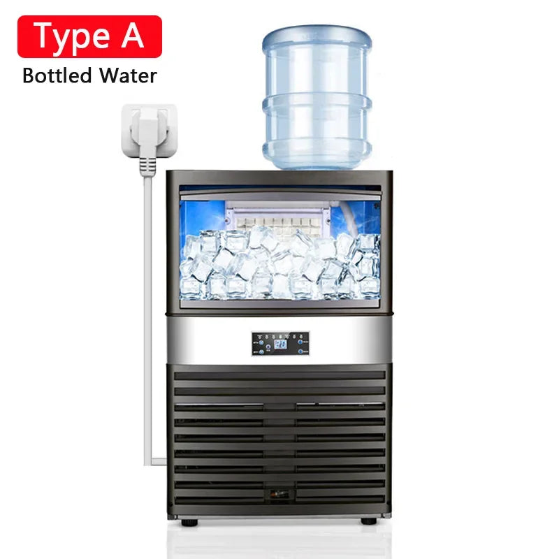 100kg Hot Ice Maker Machine for Bar Coffee Shop Milk Tea Room SK-80FA Commercial Ice Cube Making Machine 110V 220V