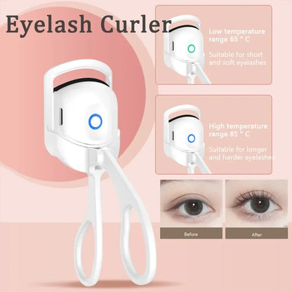 Electric Heated Eyelash Curler Eyelashes Curls Thermal Eyelash Curler USB Rechargeable Mini Long Lasting Makeup Tool Beauty Tool