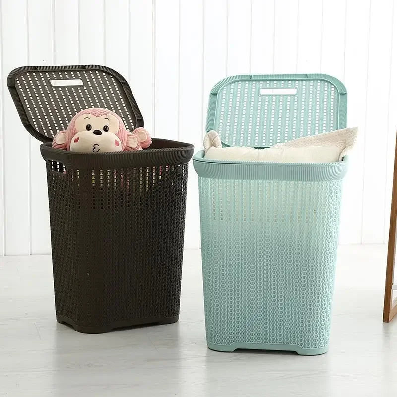 Nordic Wind Plastic Home Bathroom Laundry Basket Living Room Multi-purpose Toy Basket Bedroom Clothing Storage Basket