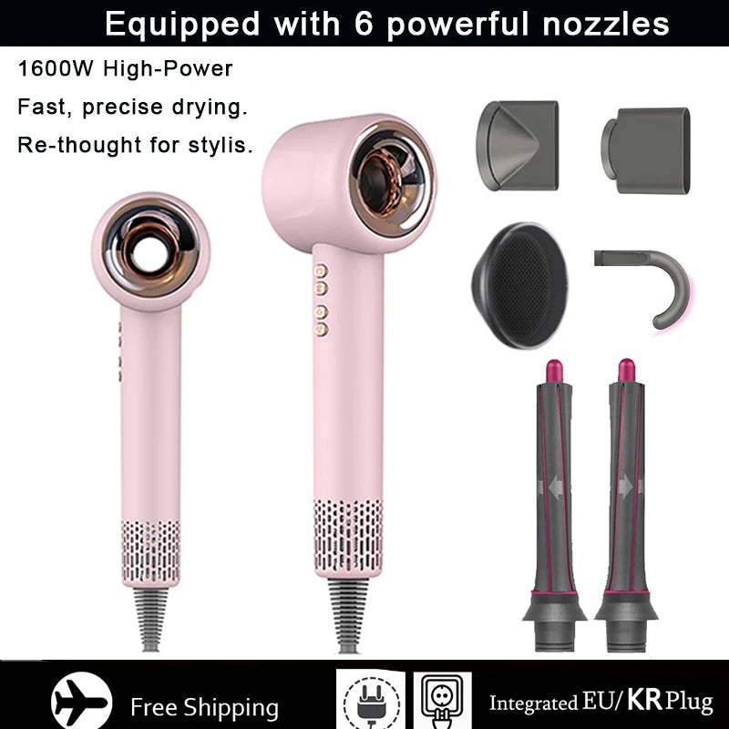 1600W High Power Hair Dryer,Blade-less,Styling Tool with Negative Ions. Silent Blower Constant Temperature Hair Care