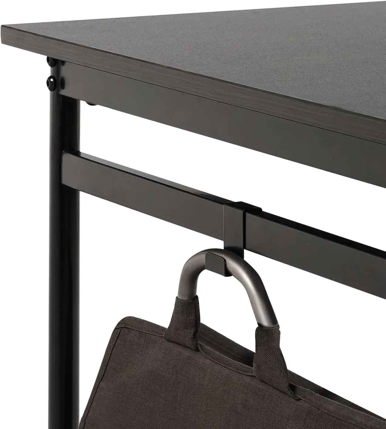 Tresa 140 x 75 cm Black Adjustable Metal Desk with Storage and Monitor Stand