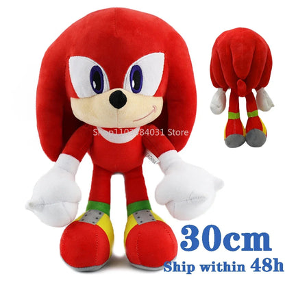 New 30CM Super Sonic Plush Toys The Hedgehog Amy Rose Knuckles Tails Cute Cartoon Soft Stuffed Doll Birthday Gifts for Children