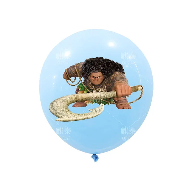 10Pcs 12inch Disney Moana Latex Balloons Happy Birthday Party Decorations Moana Maui Party Supplies For Kids Baby Shower