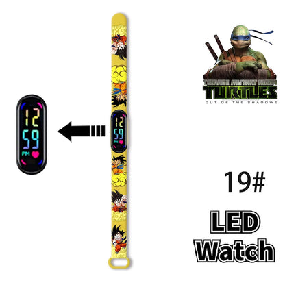 Pokemon Ninja Turtles Children's Watch Anime Character Luminous Bracelet LED Touch Waterproof Sports Kids Watches Gifts Toys