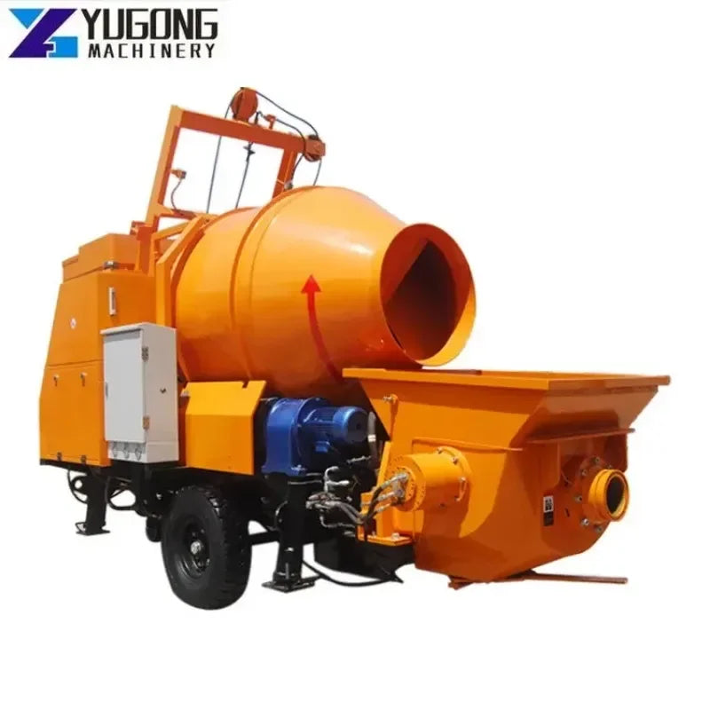 YG Concrete Pump Automatic Construction Machinery Trailer Mobile Concrete Pump Portable Concrete Mixer Mixing Machine with Pump