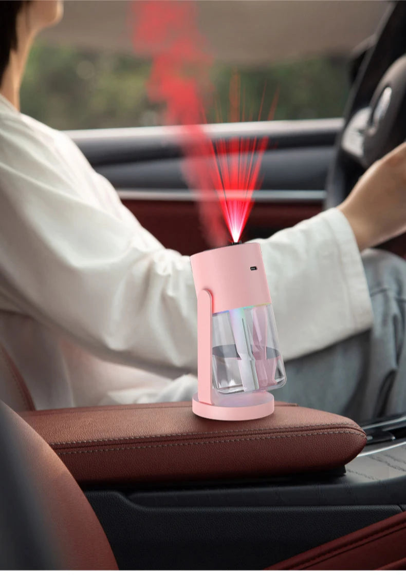 Creative Starry Sky Projection Humidifier Mini Rotating Car Air Humidifier with LED Light USB Electric Aroma Diffuser for Bedroo